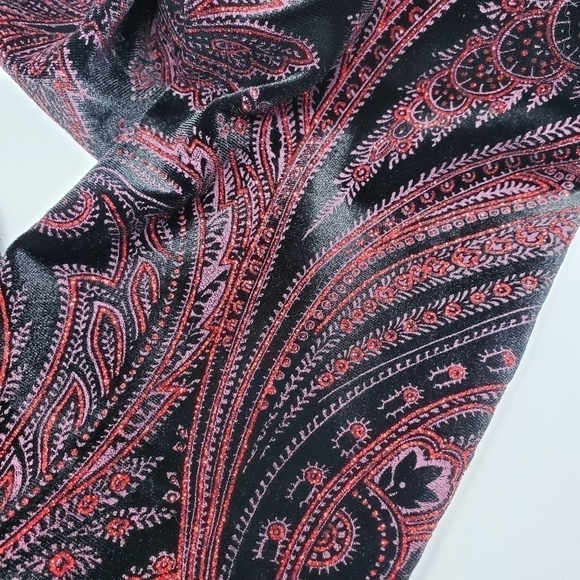 DRESS BARN COLLECTION BLACK VELVETEEN JACKET BLAZER RED GLITTER SPARKLE WOMEN 14 - Picture 13 of 14